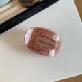 Korean star plaid acetate hair claw clip large duckbill clip for sweet women styling accessory - Red Plaid