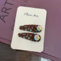 Pinza de pelo con estampado de leopardo retro de otoño coreano pasador lindo accesorios - Juego de Dos Piezas (Con Tarjeta) / Leopardo Marrón Flor