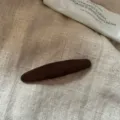 Koreanischer Stil braune Flockung lange ovale Haarklammer, schlichte Seitenklammer Haarschmuck. - Dunkelbraun