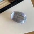 Korean style acetate hair claw clip with black and white plaid pattern for women daily hair styling. - Grey Plaid
