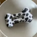 Cute cow print bone hair claw clip, large flat hair accessory for women half-up hairstyles. - Cow Print Bone