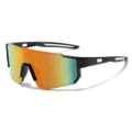 Sports cycling sunglasses for outdoor sports windproof anti-UV men women trendy glasses - Black Frame Red Mirrored Lens