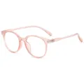 Gafas de montura rosa transparente estilo retro, lentes anti luz azul para mujer. - Rosa Transparente