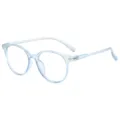Gafas de montura redonda transparente azul gelatina elegante estilo retro anti luz azul - Azul transparente
