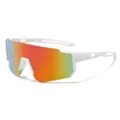White frame colorful lens sports cycling sunglasses for outdoor men and women eyewear - White Frame Red Mirrored Lens