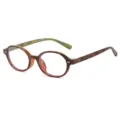 Occhiali anti luce blu retro piccoli tondi montatura da vista tartaruga alla moda - Montatura Leopardata Lente Chiara