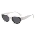 Elegantes gafas de sol cat-eye blancas para mujer, protección solar muy moderna y chic. - Montura Blanca Lente Gris
