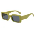 Avocado green retro square sunglasses, stylish thick frame fashion shades for outdoor wear. - Square Sunglasses / Avocado Green