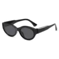 Gafas de sol de ojo de gato negras para mujer, gafas de sol con montura gruesa elegante. - Montura Negra Lente Gris