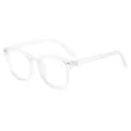 Gafas con filtro de luz azul de montura transparente y detalles metálicos elegantes. - Monturas de gafas / Marco Transparente