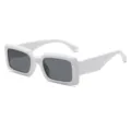 Retro square sunglasses for women and men fashion chunky frame sun glasses chic eyewear - Square Sunglasses / White Frame Gray Lens