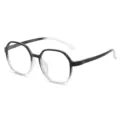 Modische polygonale Blaulichtfilter Brille mit Farbverlauf fuer den taeglichen Einsatz. - Schwarz Verlaufender Rahmen
