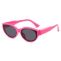 Gafas de sol de ojo de gato rosa para mujer, montura gruesa moderna protección UV. - Marco Rosa Rojo Lentes Grises