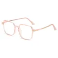 Translucent pink square myopia glasses frame anti-blue light clear big face slimming optical - Transparent Pink