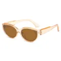 Gafas de sol de ojo de gato para mujer de moda con montura naranja transparente y lentes marrones. - Montura Té Transparente Lentes Té