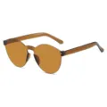 Gafas de sol redondas de color ámbar para hombre y mujer, protección UV moderna. - Lente de Té