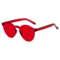 Gafas De Sol Rojas Sin Montura De Moda Para Fiesta Festival Y Uso Diario Al Aire Libre - Lente Roja