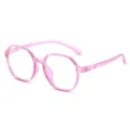 Transparenter rosa Polygon Brillenrahmen stilvolle Blaulichtfilter Brille für Alltag. - Purpurrot