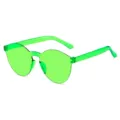Lunettes de soleil de mode sans monture translucides vertes, lunettes unisexes voyage. - Lentille Verte