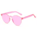 Lunettes de soleil rose tendance pour femmes et hommes, lunettes de fête en plein air. - Lentille Rose
