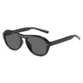 Retro oval frame sunglasses Y2K vintage black sun glasses for women and men fashion UV protection. - Black Frame Grey Lens