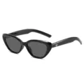 Lunettes de soleil cat-eye tendance pour femmes avec protection UV et style rétro chic. - Monture Noire Verres Gris