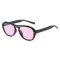Retro thick frame pink lens sunglasses Y2K style fashion sun glasses for women men - Black Frame Pink Lens