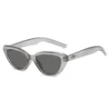 Chics lunettes de soleil œil-de-chat grises transparentes pour femmes, style rétro UV chic. - Monture grise translucide Verres gris