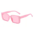 Occhiali da sole squadrati rosa da donna, occhiali da sole alla moda con lenti rosa - Montatura Rosa Lente Rosa