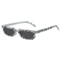 Pixel mosaic sunglasses for men and women, cool retro pixelated party novelty eyewear. - Grey Checkered (Small Frame)
