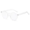 Lunettes de soleil sans monture transparentes, style tendance pour un look quotidien chic. - Lentille Transparente