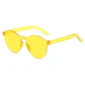 Lunettes de soleil sans monture jaune tendance pour femmes et hommes, style fashion chic. - Jaune Foncé