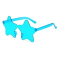 Blue star sunglasses frameless one piece party eyewear trendy fashion stylish unisex shades - Lake Blue