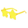Yellow star sunglasses, one-piece frameless trendy fashion party eyewear for men and women. - Yellow Lens