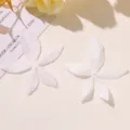 White lace embroidered flower appliques for DIY jewelry, hair accessories, and clothing decor. - Flower Style / White