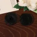 Black mesh fabric flower petals DIY hair accessory apparel craft embellishment details - Black One Piece