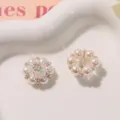 Exquisite DIY Perlen Kristall Blumen Accessoires für handgemachte Ohrringe Dekoration. - Transparent