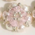 Accesorios DIY flor perla cristal colgante para joyería hecha a mano pendientes zapatos. - Rosa