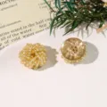 Lindo cuentas amarillas flor DIY pendientes horquilla zapatos dijes accesorios manualidades - Dorado