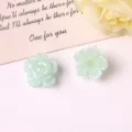 Handmade pastel green beaded flower DIY accessories, cute hair and earring jewelry. - Green