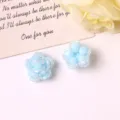 Handmade beaded flower DIY accessories, light blue crystal bead floral charms for gorgeous earrings. - Blue Cartoon Star Clip (Cinnamoroll)