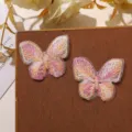 Doble capa encaje bordado mariposa parche accesorio diy ropa decoración textil - Amarillo Rosa