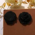 Fiori in rete multistrato nera accessori fai da te applicazione per forcine e abbigliamento. - Nero