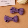 Purple fabric bow detail, handmade hair clip accessory, DIY craft material, cute hair decor. - S / Purple