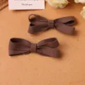Lazos de pelo de tela marron DIY pinzas accesorios bonitos lazo artesania decoracion - L / Marrón