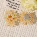 Accessoire DIY perlé de grappe de fleurs de paillettes fait main pour bijoux et chaussures. - Jaune