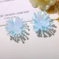 Blaue Perlen Blumen Cluster DIY Zubehör, süßer Inselurlaub Stil Haarschmuck und Ohrring. - Blau