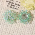 Pailletten Blumen Cluster perlenbesetztes DIY handgemachtes Detail Accessoire für Haarklammern - Grün
