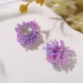 Lila Pailletten Blumen Cluster Perlen DIY handgemachte Accessoires für Haarschmuck Ohrringe. - Lila
