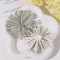 Sparkling rhinestone flower patch diy handmade apparel hair accessories shoe decorative craft supply - Large Firework Flower / Silver Large